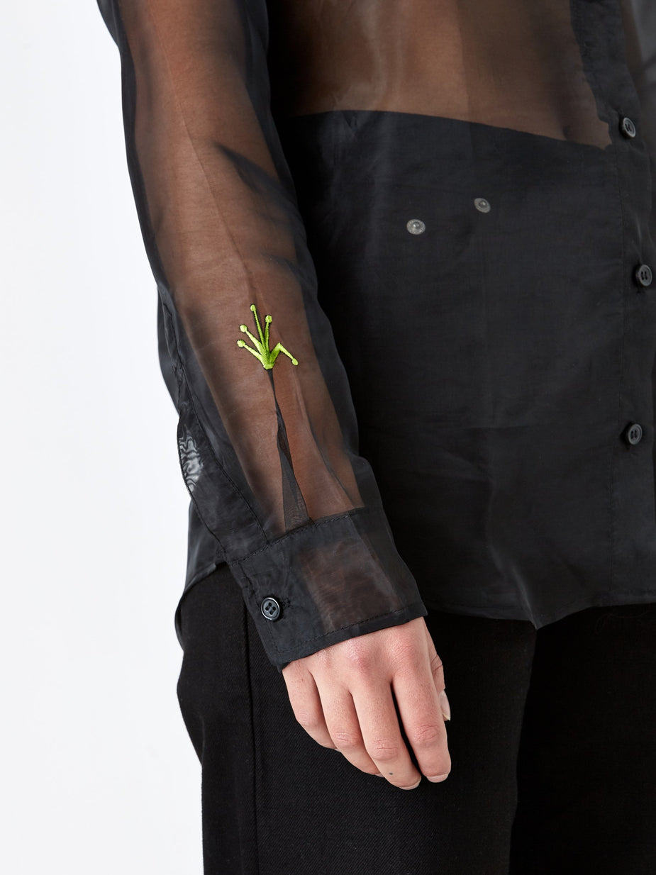 Stussy Stussy Sheer Embroidered Shirt - Black - Black