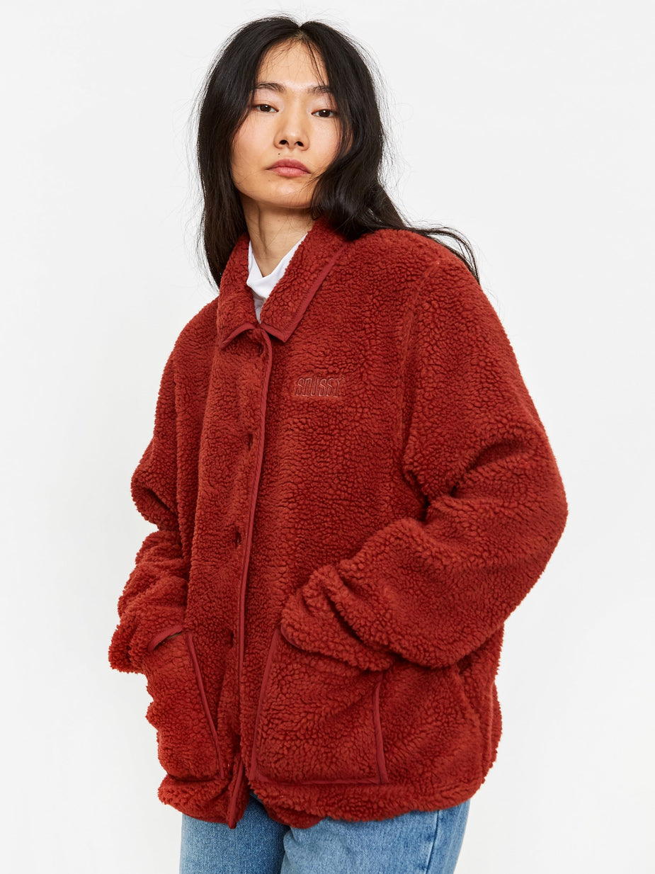 Stussy Stussy Sherpa Button Down Jacket - Clay - Other