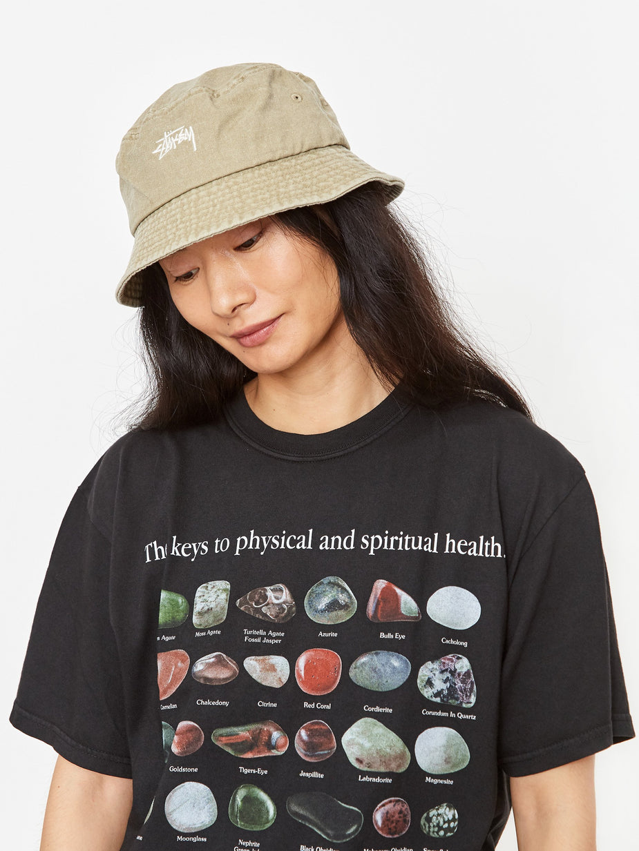 Stussy Stussy Stock Washed Bucket Hat - Khaki - Neutrals