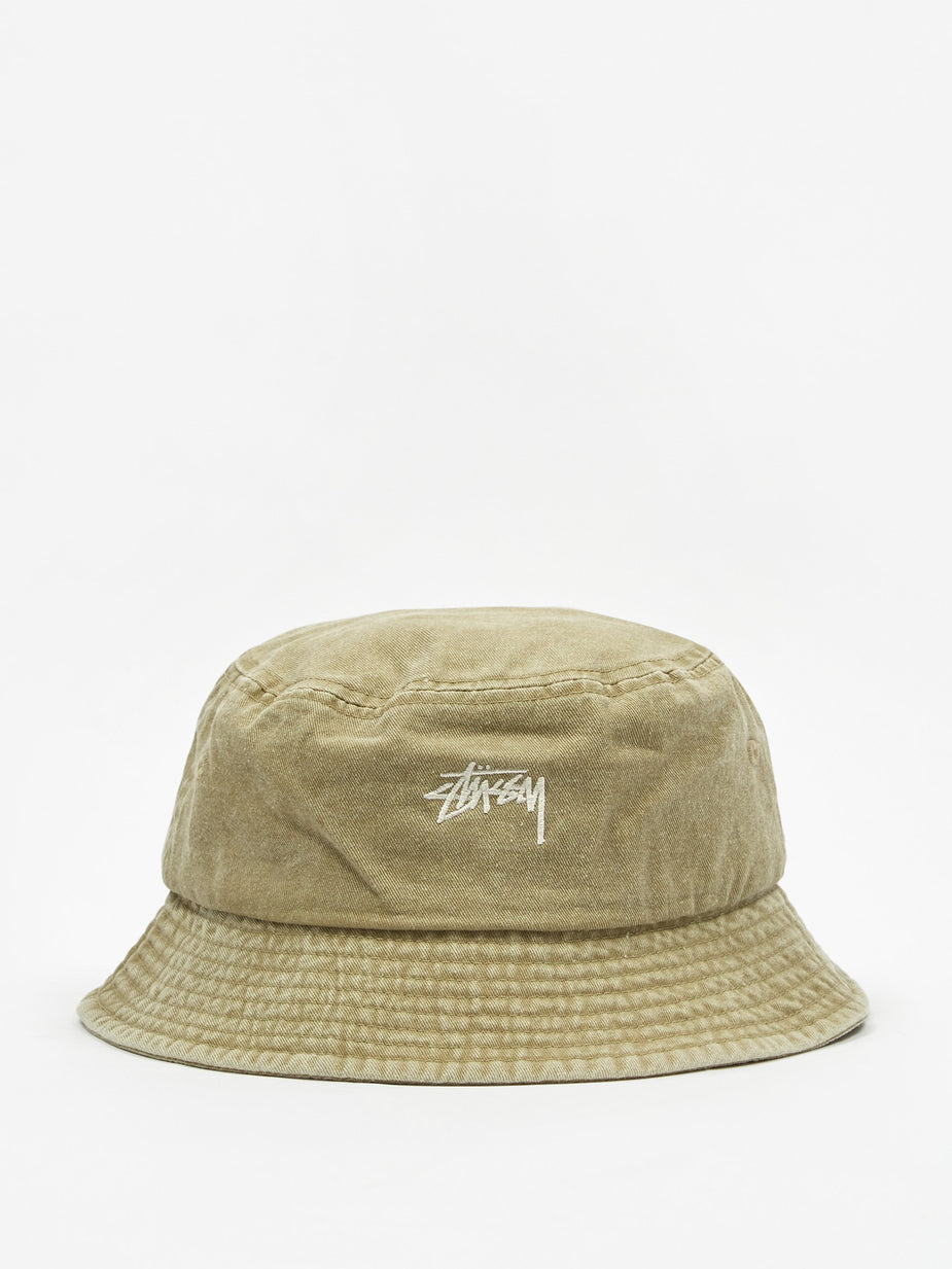 Stussy Stussy Stock Washed Bucket Hat - Khaki - Neutrals