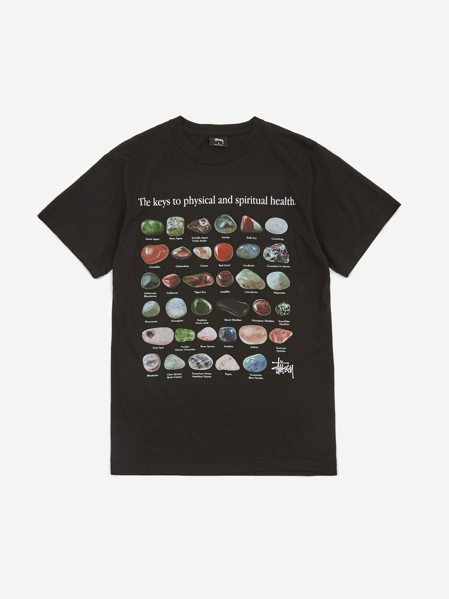 Stussy Stussy Stones Pigment Dyed Shortsleeve T-Shirt - Black - Black
