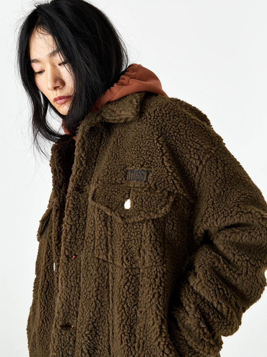 Stussy Stussy Taryn Sherpa Trucker Jacket - Brown - Brown