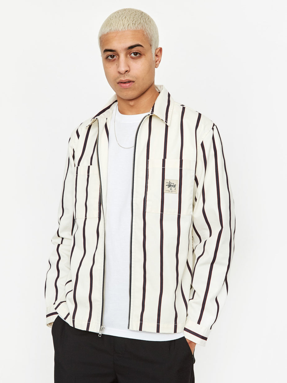 Stussy Stussy Zip Up Work Shirt - Stripe - Other