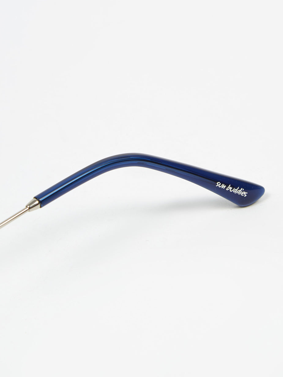Sun Buddies Sun Buddies Aaliyah Sunglasses - Silver/Dark Blue - Blue