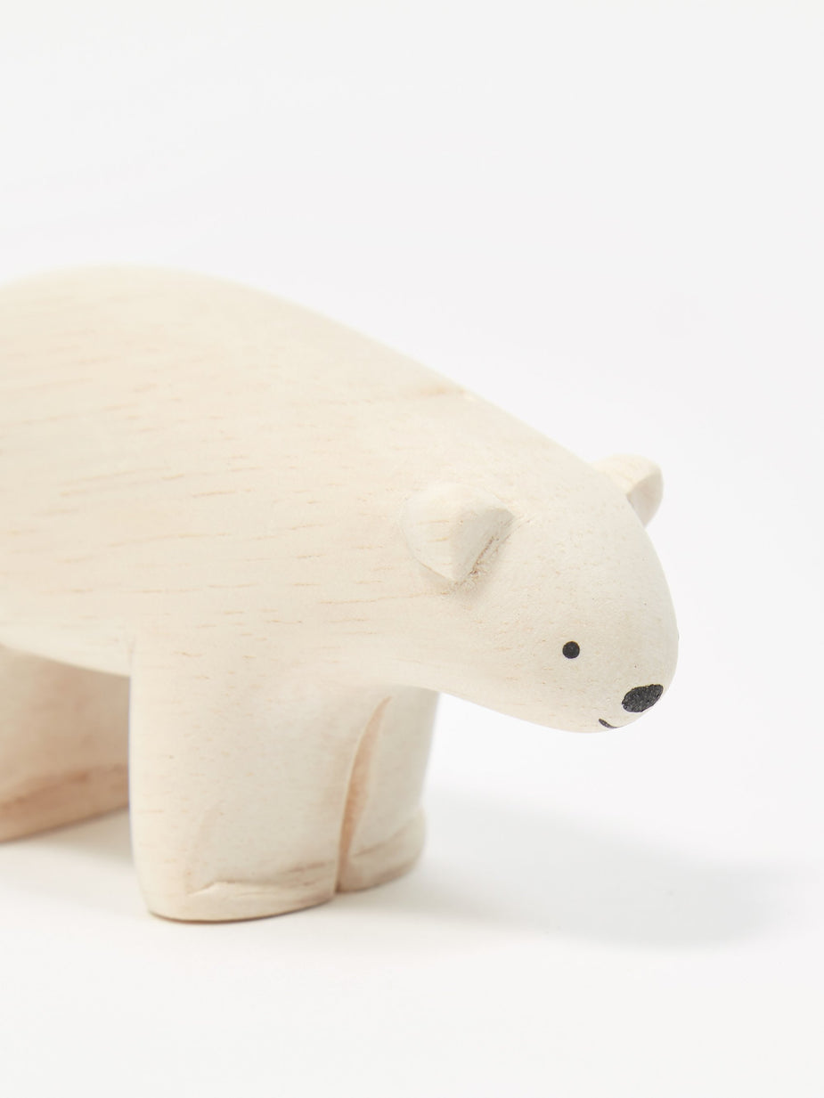 T-Lab T-Lab Pole Pole Wooden Animal - Polar Bear - Neutrals