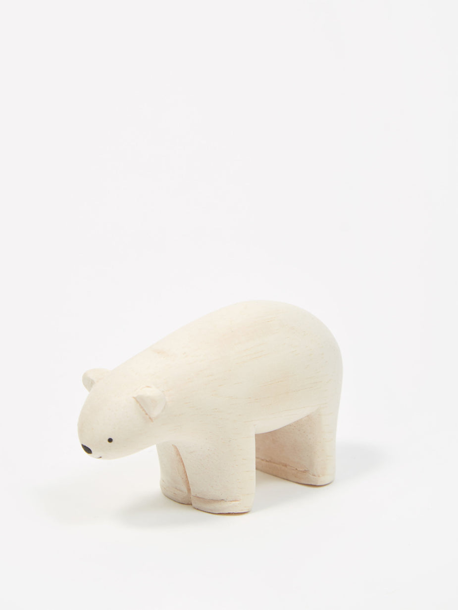 T-Lab T-Lab Pole Pole Wooden Animal - Polar Bear - Neutrals