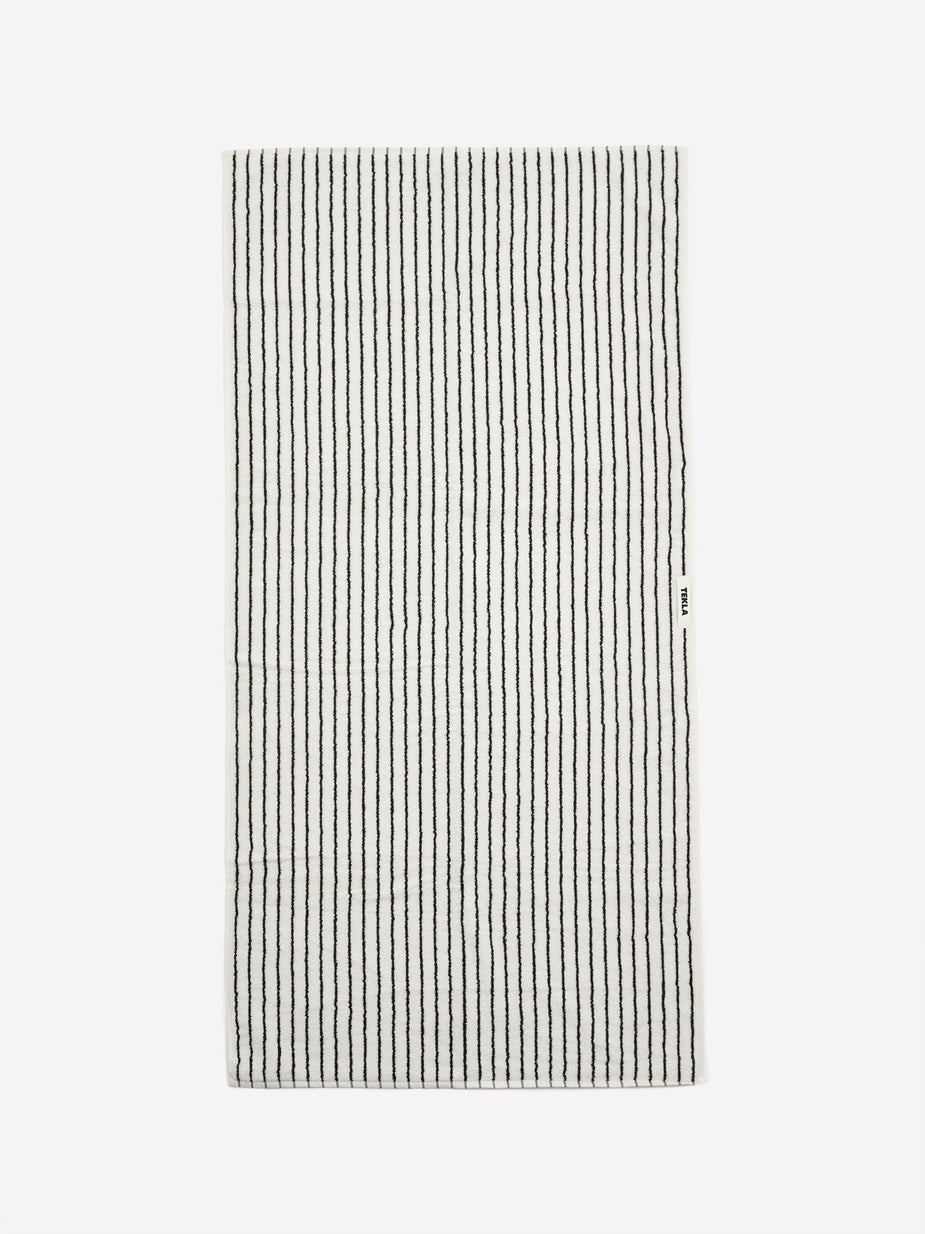 Tekla Fabrics Tekla Organic Terry Bath Towel - Racing Green Stripe - Green