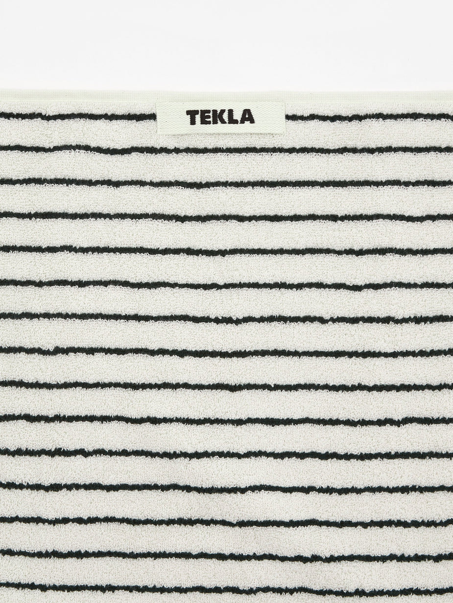 Tekla Fabrics Tekla Organic Terry Bath Towel - Racing Green Stripe - Green