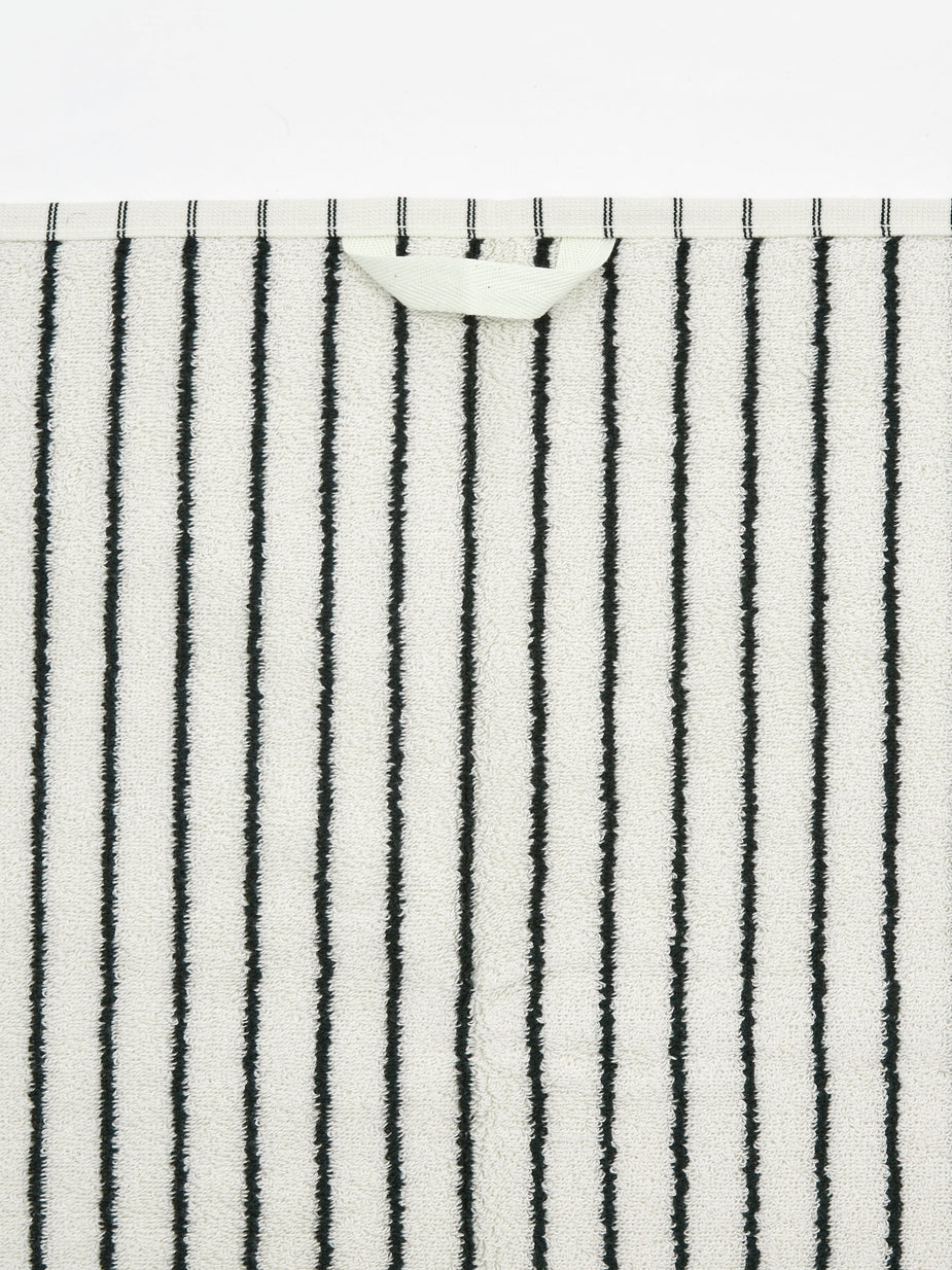 Tekla Fabrics Tekla Organic Terry Bath Towel - Racing Green Stripe - Green