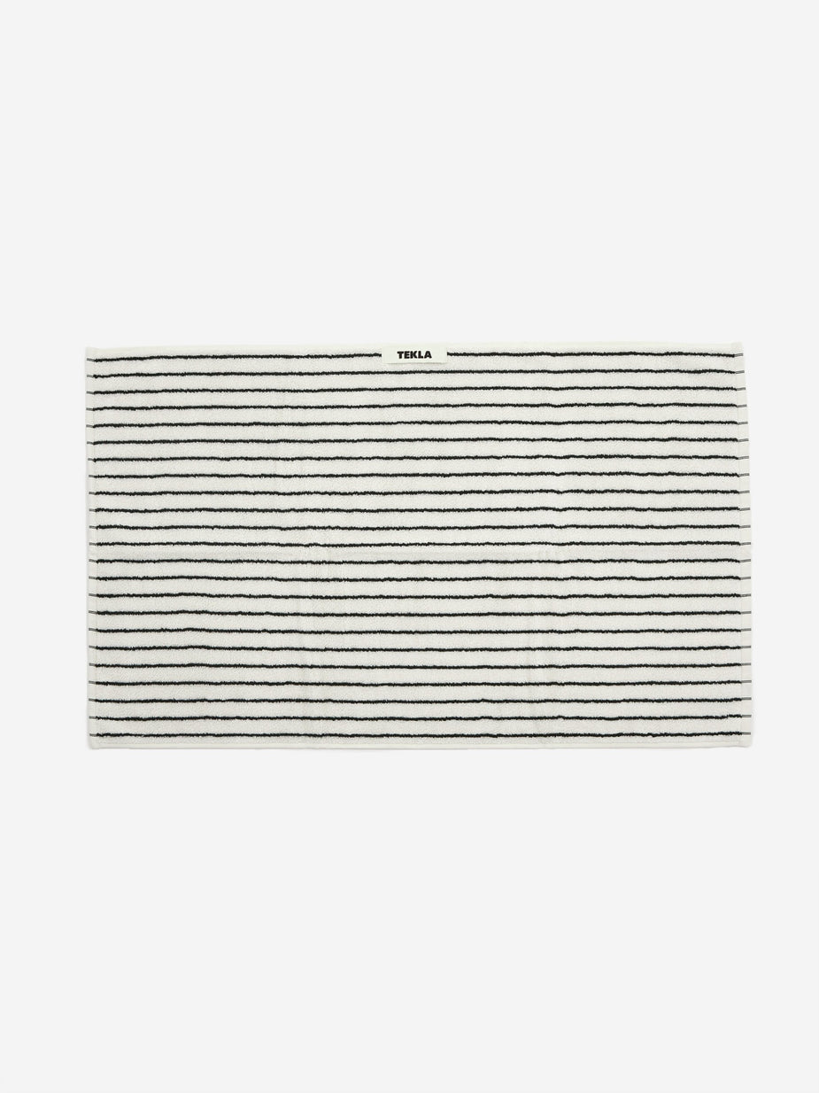 Tekla Fabrics Tekla Organic Terry Hand Towel - Racing Green Stripe - Green