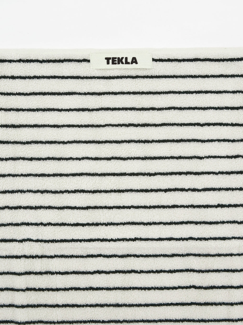 Tekla Fabrics Tekla Organic Terry Hand Towel - Racing Green Stripe - Green
