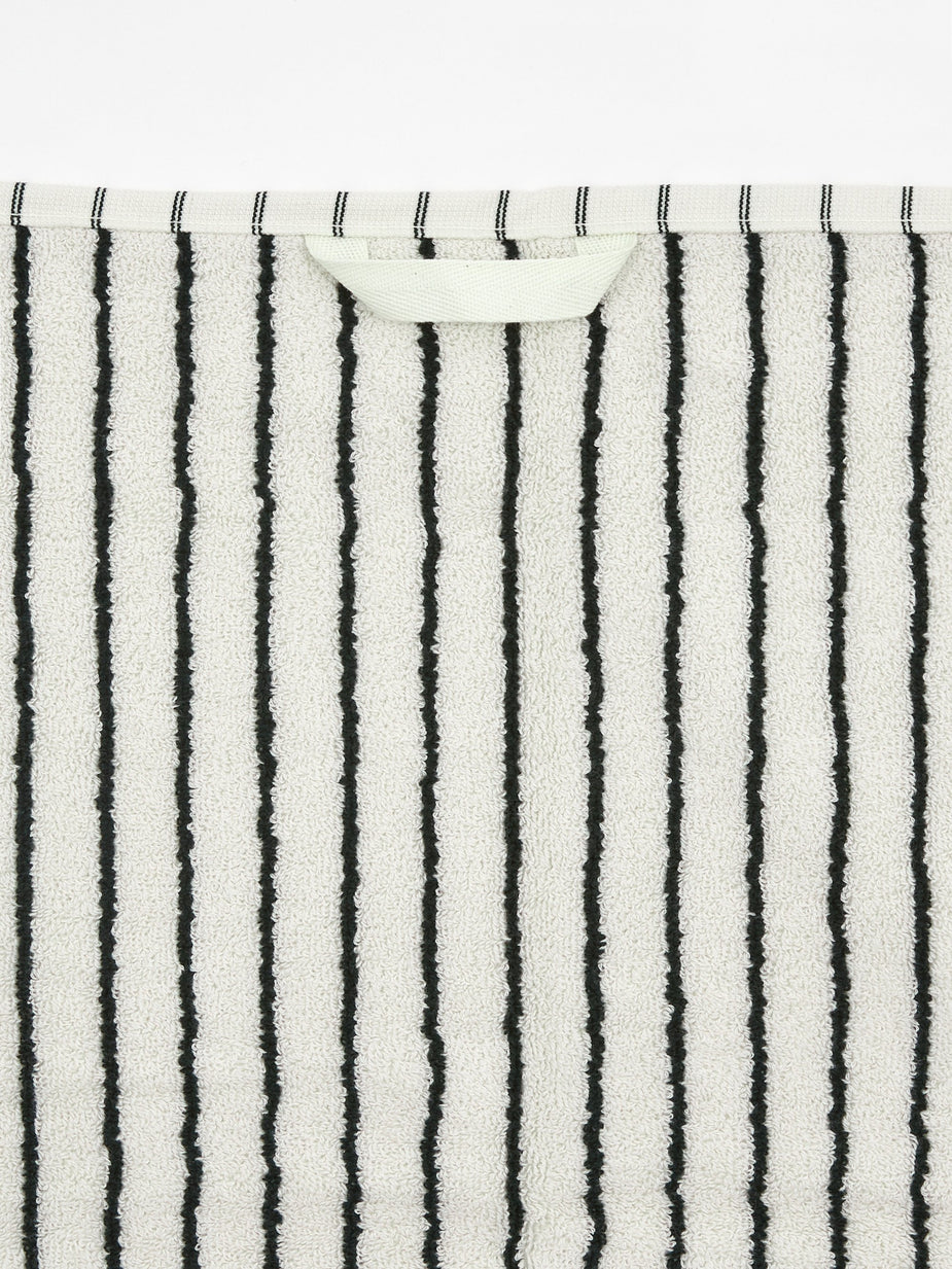 Tekla Fabrics Tekla Organic Terry Hand Towel - Racing Green Stripe - Green