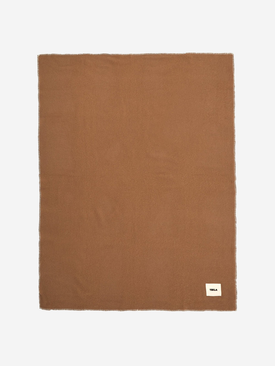 Tekla Fabrics Tekla Fabrics Pure Wool Plaid Blanket 130x180cm - Hazel Brown - Brown