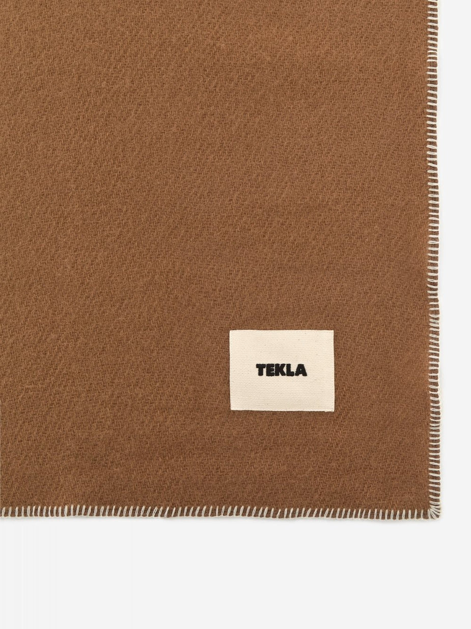 Tekla Fabrics Tekla Fabrics Pure Wool Plaid Blanket 130x180cm - Hazel Brown - Brown