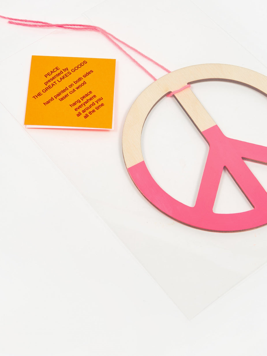 The Great Lakes Goods The Great Lakes Goods Peace Ornament - Neon Pink - Pink