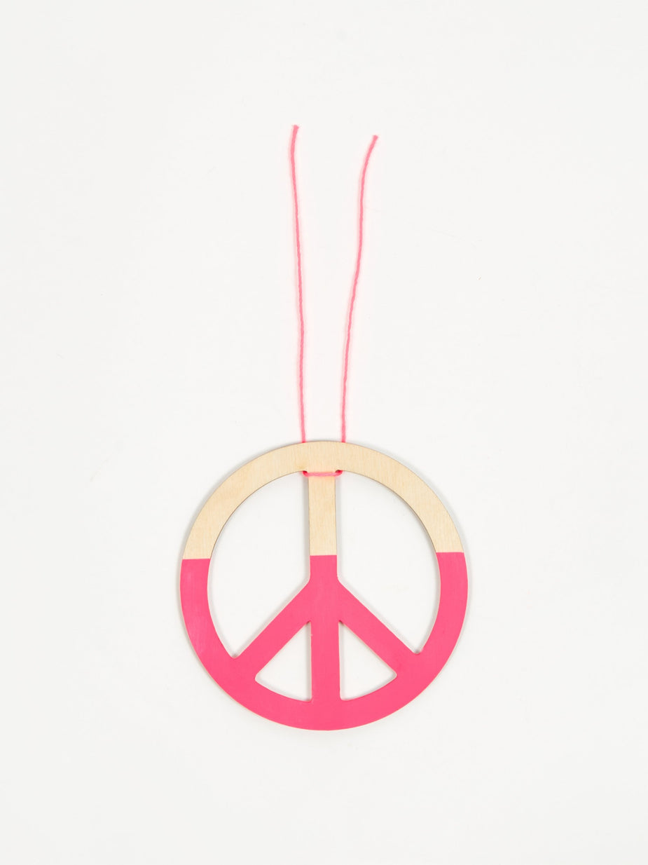 The Great Lakes Goods The Great Lakes Goods Peace Ornament - Neon Pink - Pink