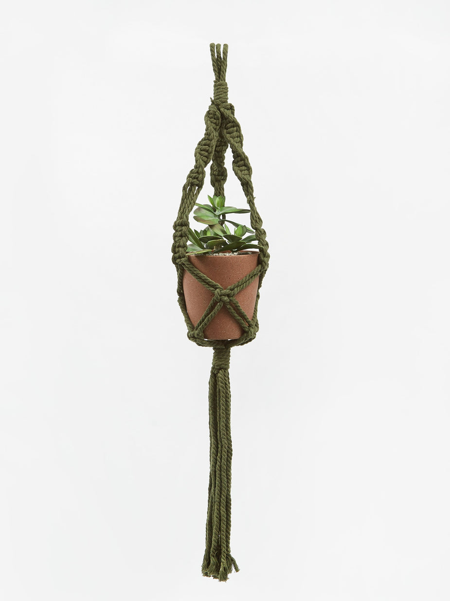 Time Concept, Inc Time Concept, Inc. Macrame Plant Hanger - Khaki - Green