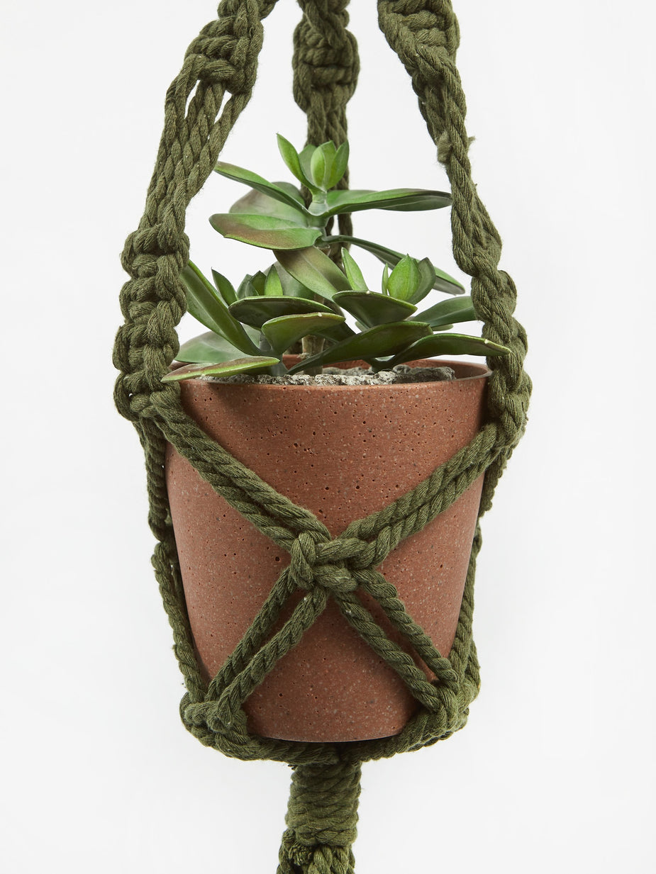 Time Concept, Inc Time Concept, Inc. Macrame Plant Hanger - Khaki - Green