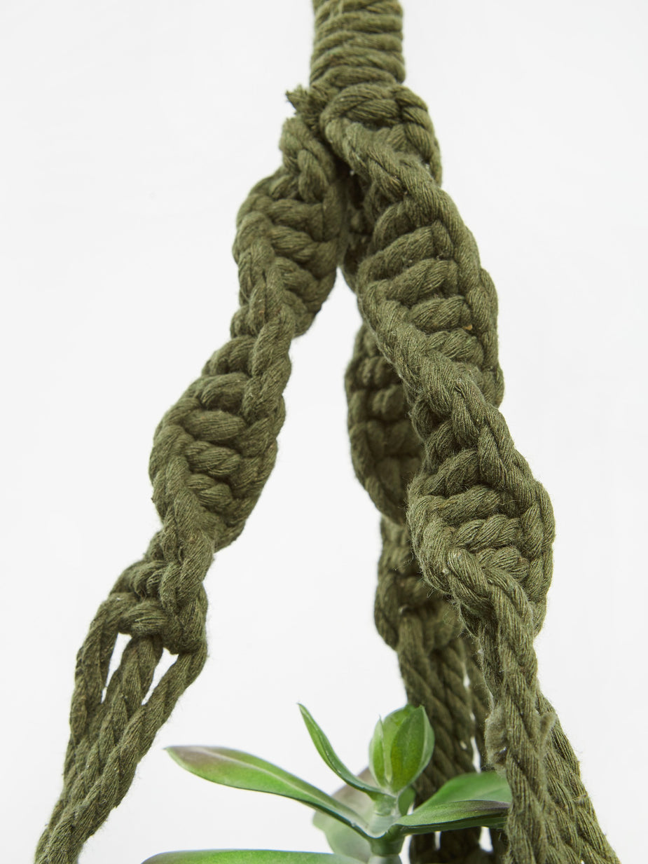 Time Concept, Inc Time Concept, Inc. Macrame Plant Hanger - Khaki - Green