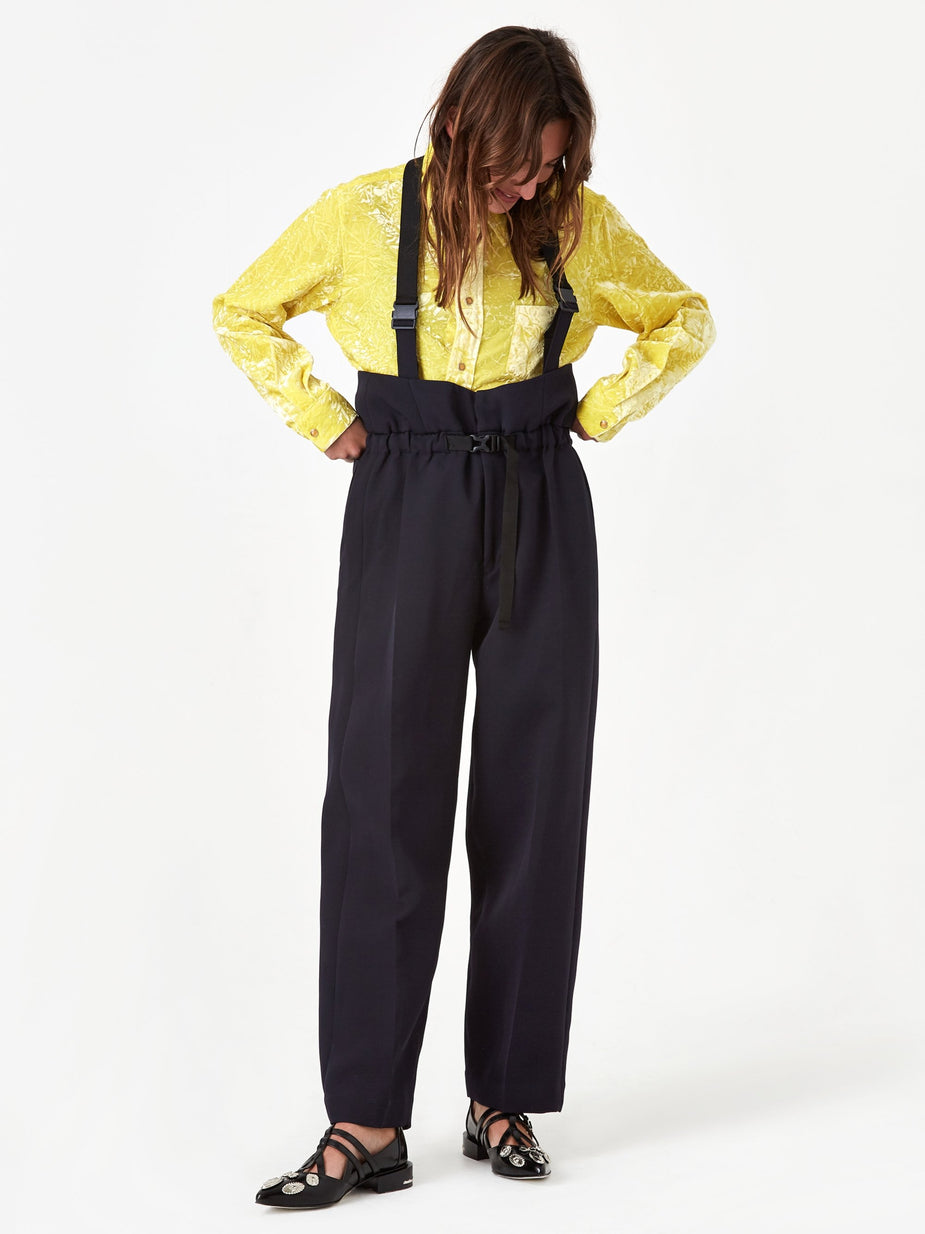 TOGA TOGA ARCHIVE Three-ply Suspender Pant - Navy - Blue