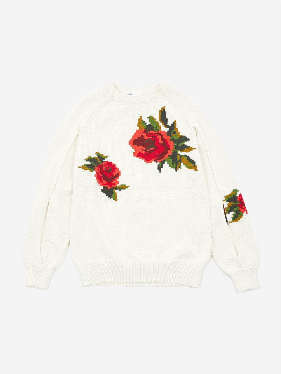 TOGA TOGA ARCHIVES Intarsia Knit Jumper - White - White