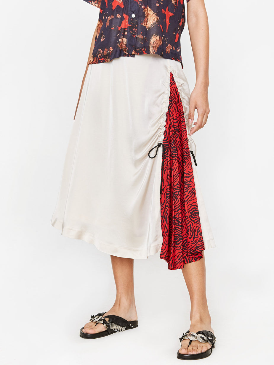 TOGA TOGA PULLA Acetate Satin Skirt - White - White