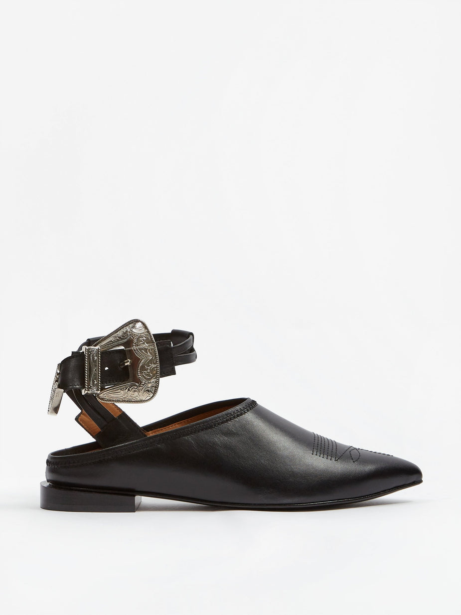 TOGA TOGA PULLA Ankle Buckle Shoe - White/Black - Black