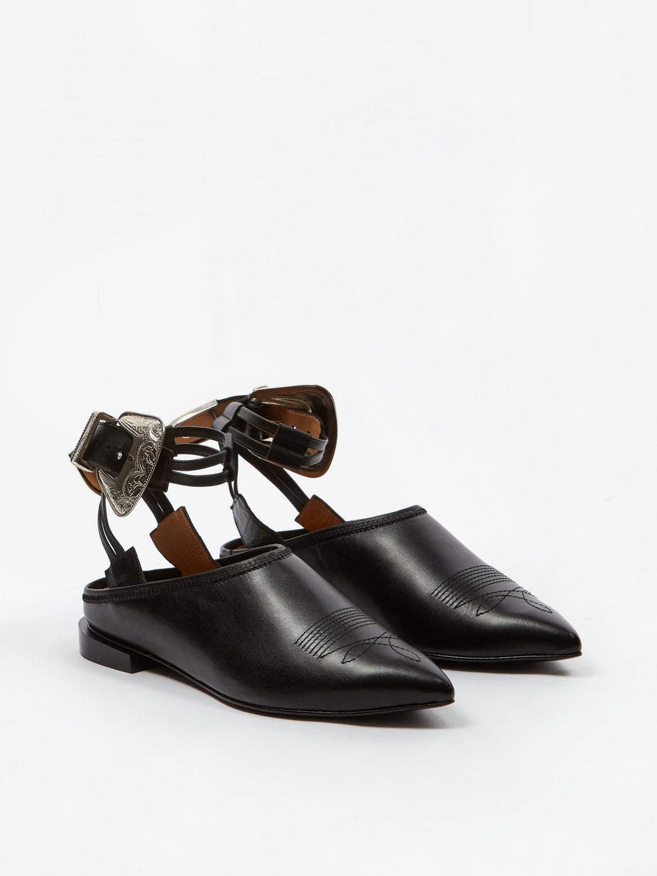 TOGA TOGA PULLA Ankle Buckle Shoe - White/Black - Black