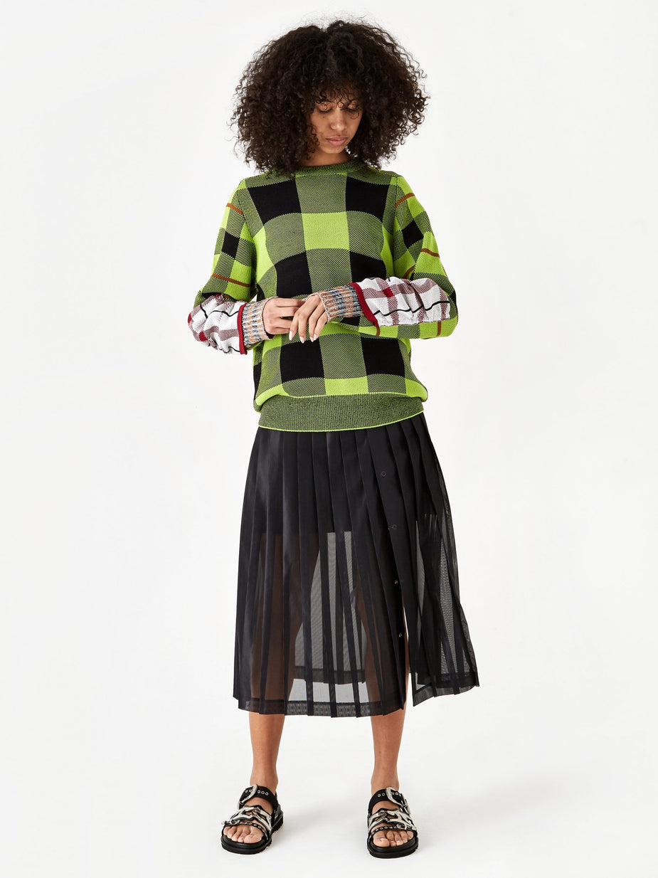TOGA TOGA PULLA Check Knit Pullover Jumper - Green - Green