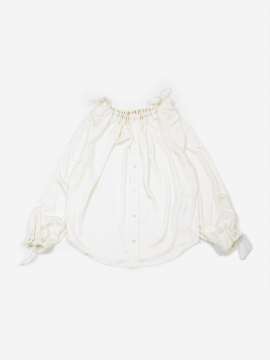 TOGA TOGA PULLA Heavy Satin Blouse - White - White