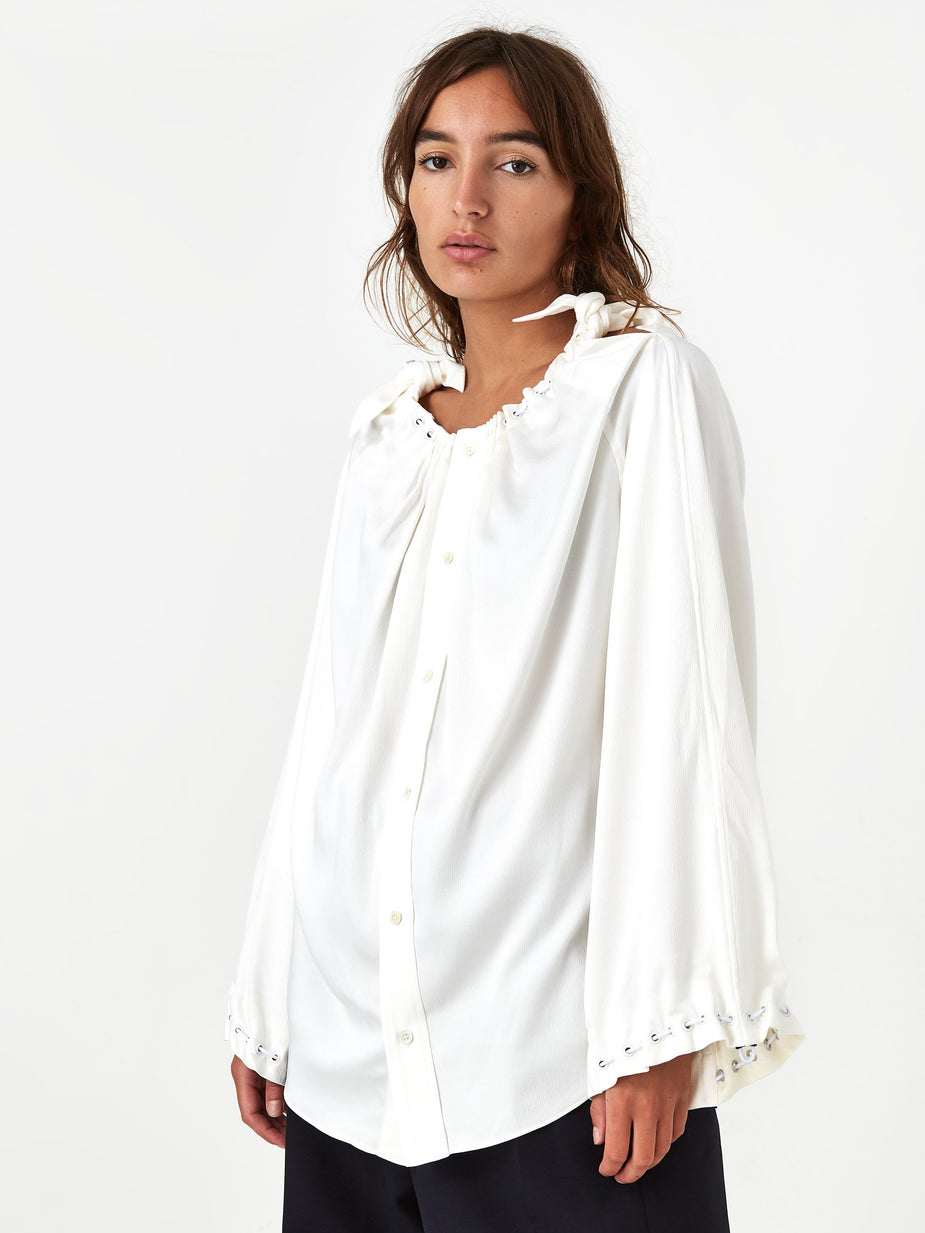TOGA TOGA PULLA Heavy Satin Blouse - White - White
