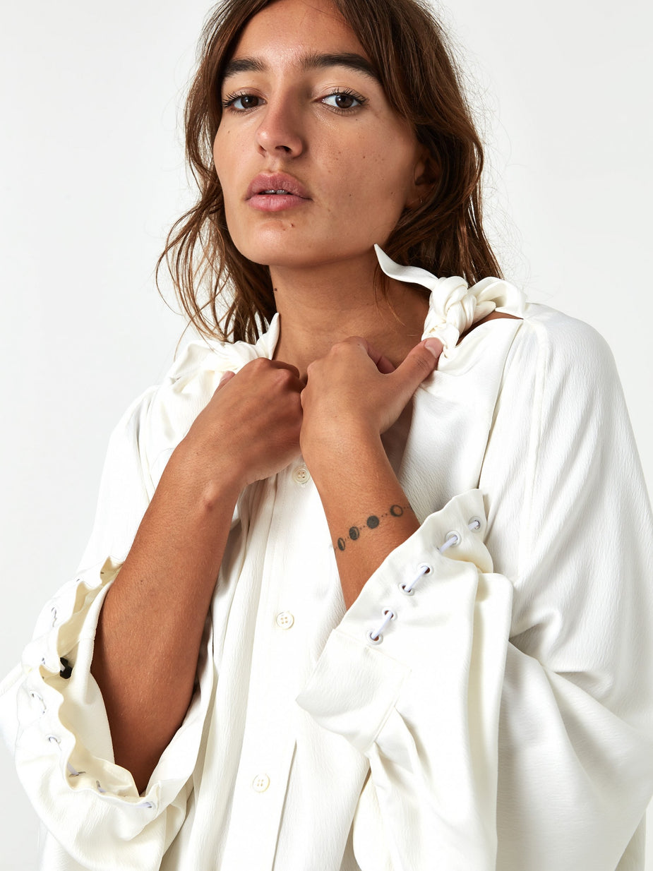 TOGA TOGA PULLA Heavy Satin Blouse - White - White