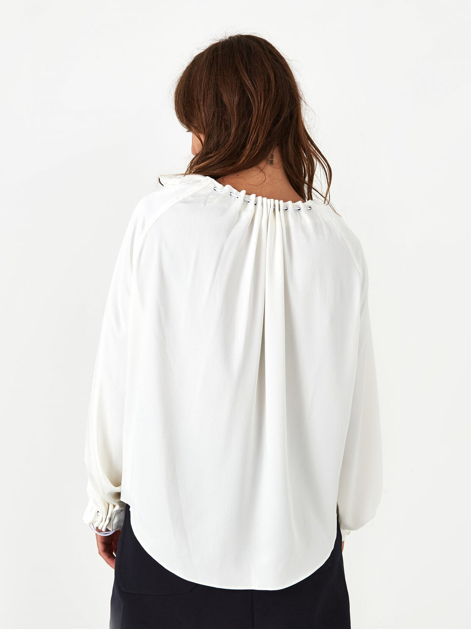 TOGA TOGA PULLA Heavy Satin Blouse - White - White
