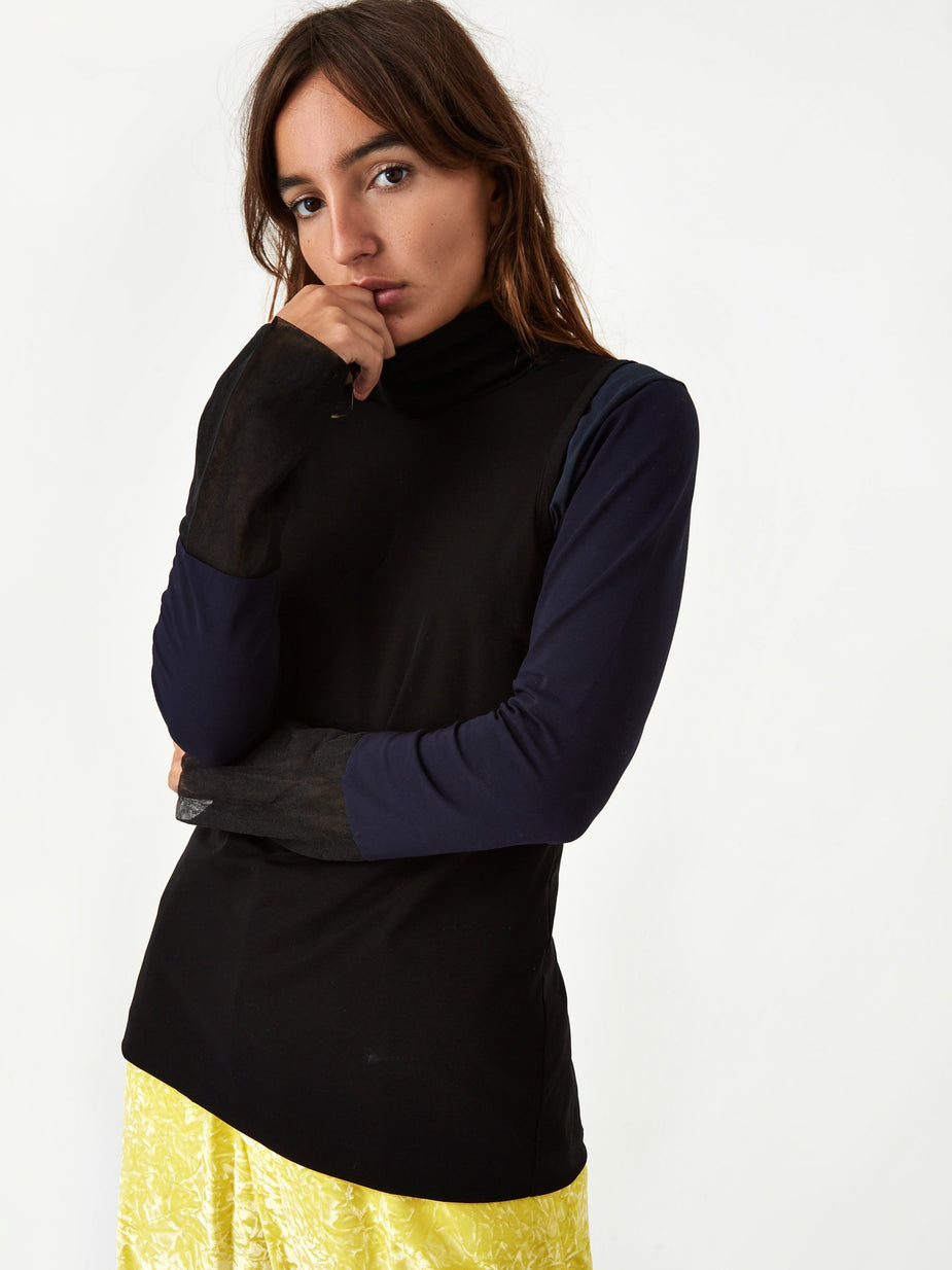 TOGA TOGA PULLA High Twist Cotton High Neck - Black - Black