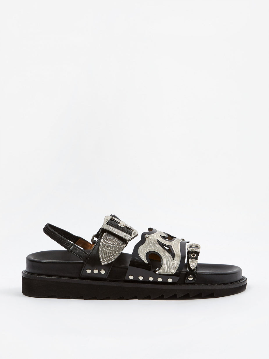 TOGA TOGA PULLA Patent Sandal - Black - Black