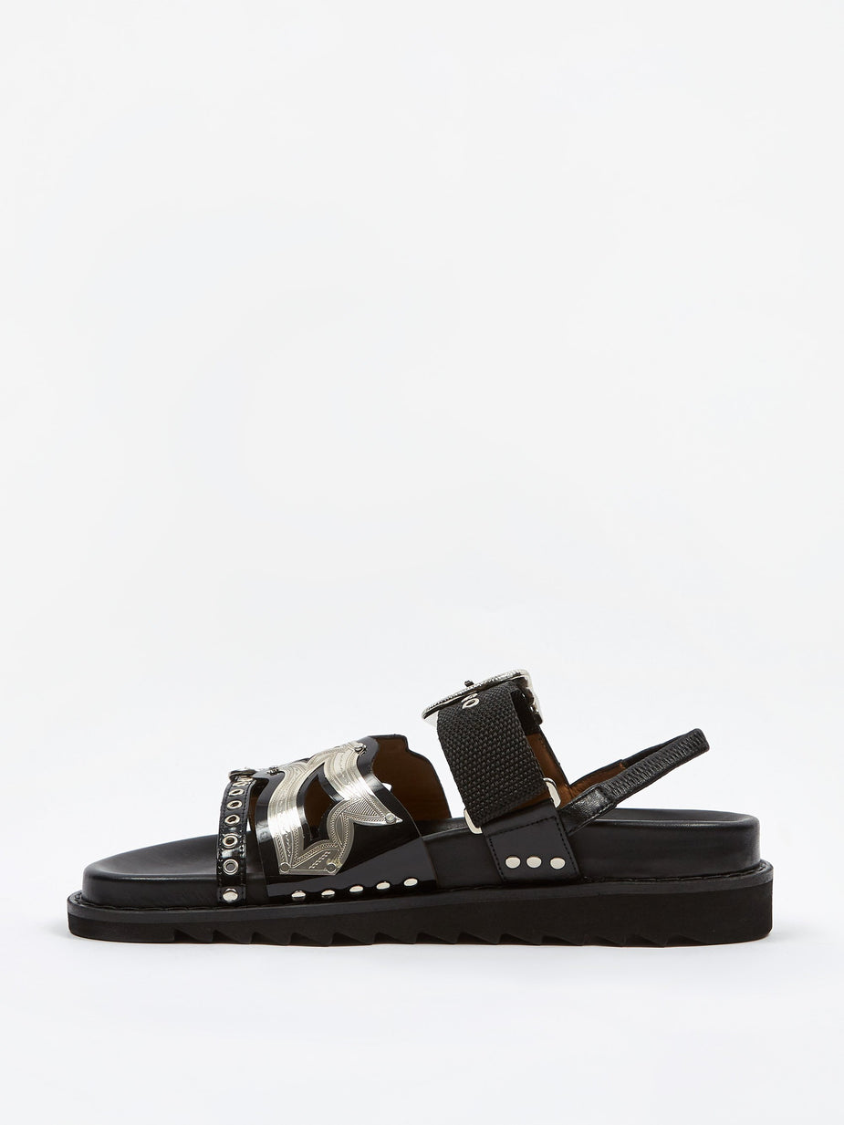 TOGA TOGA PULLA Patent Sandal - Black - Black