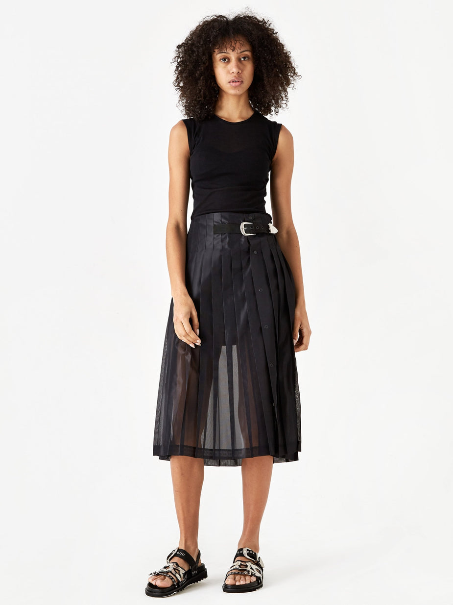 TOGA TOGA PULLA Polyester Mesh Skirt - Black - Black