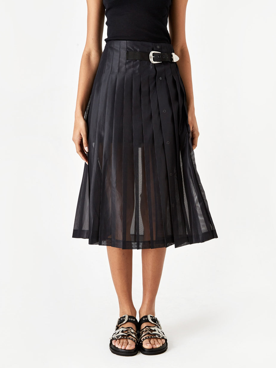 TOGA TOGA PULLA Polyester Mesh Skirt - Black - Black