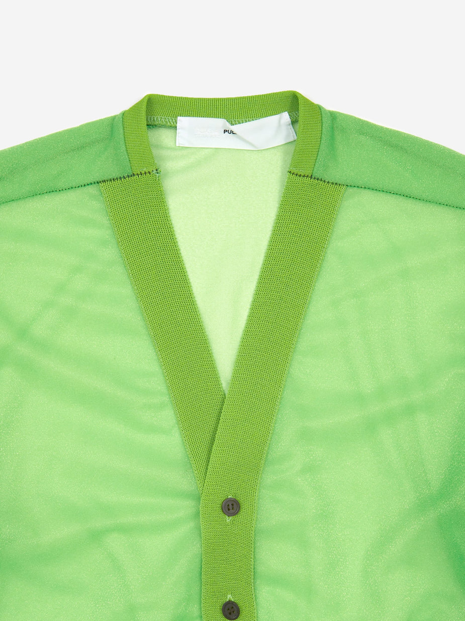 TOGA TOGA PULLA Shiny Jersey Cardigan - Light Green - Green