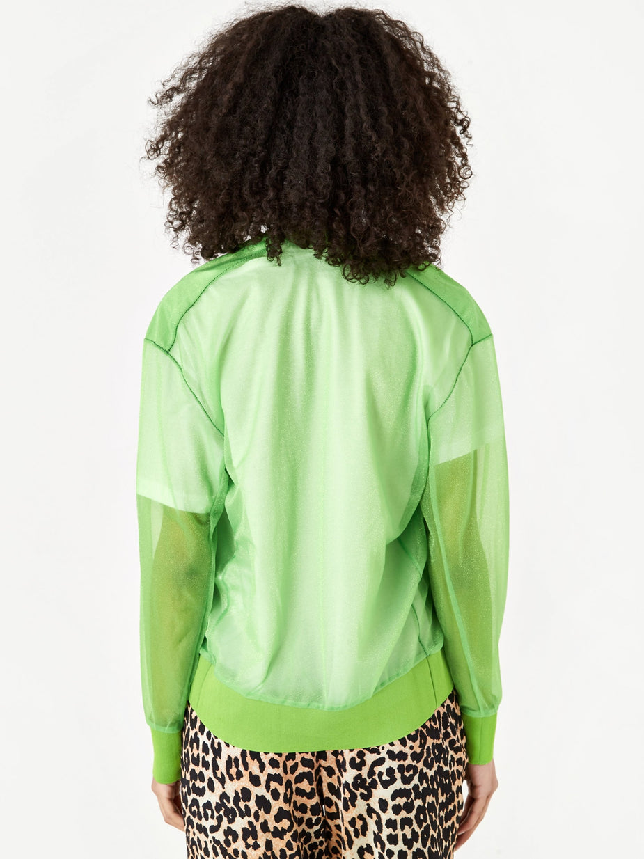 TOGA TOGA PULLA Shiny Jersey Cardigan - Light Green - Green