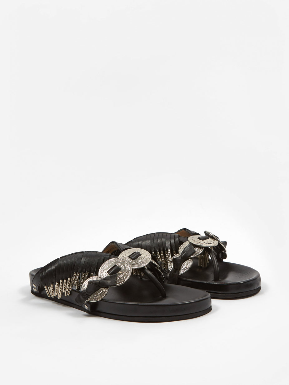 TOGA TOGA PULLA Tassel Sandal - Black - Black