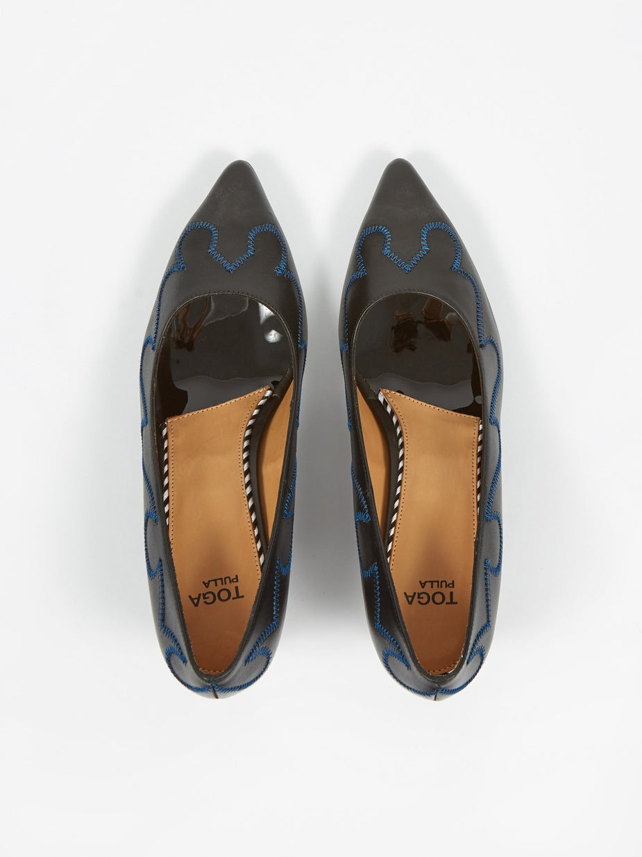 TOGA TOGA PULLA  - Embellished Shoe - Black Leather - Black