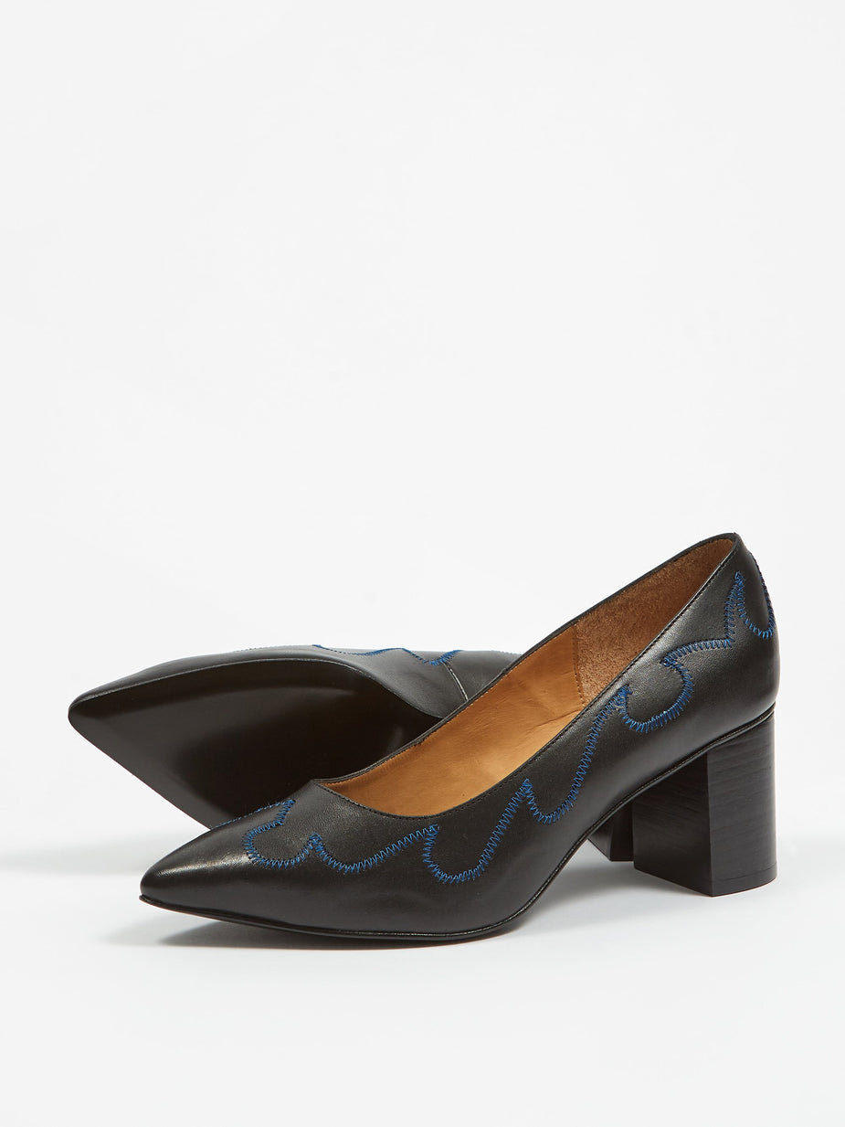TOGA TOGA PULLA  - Embellished Shoe - Black Leather - Black