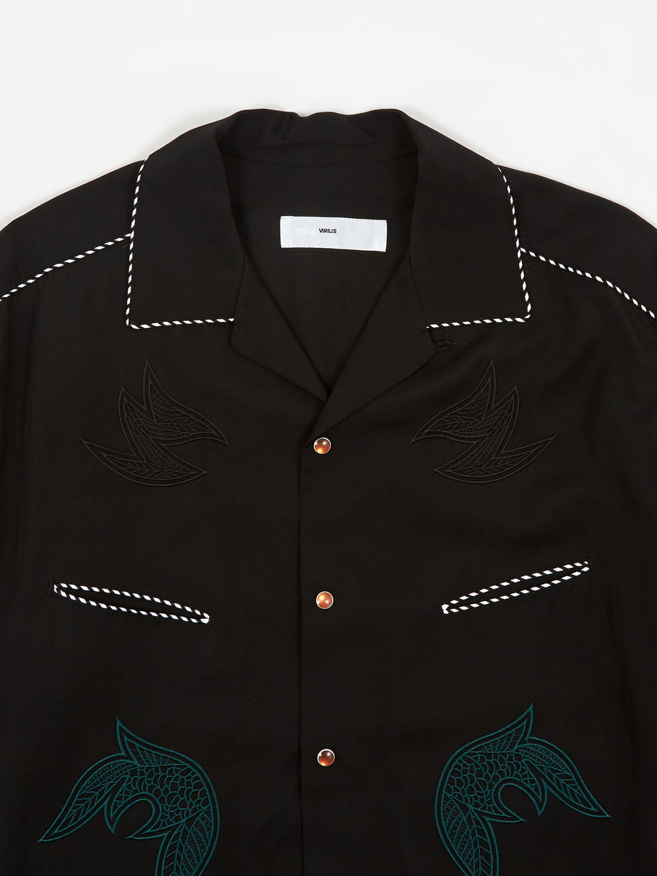 TOGA Virilis TOGA VIRILIS Rayon Gabardine Shirt - Black - Black