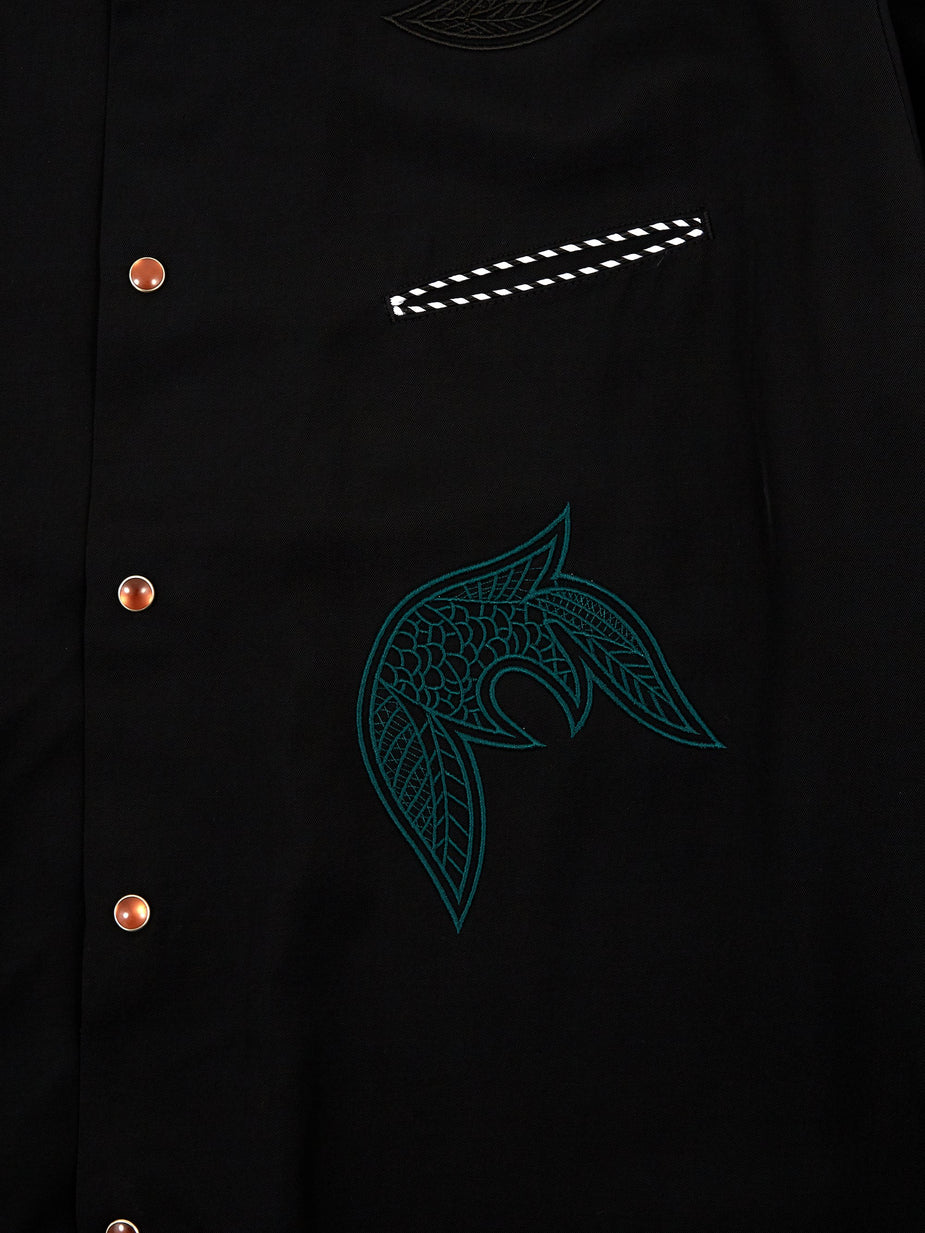 TOGA Virilis TOGA VIRILIS Rayon Gabardine Shirt - Black - Black
