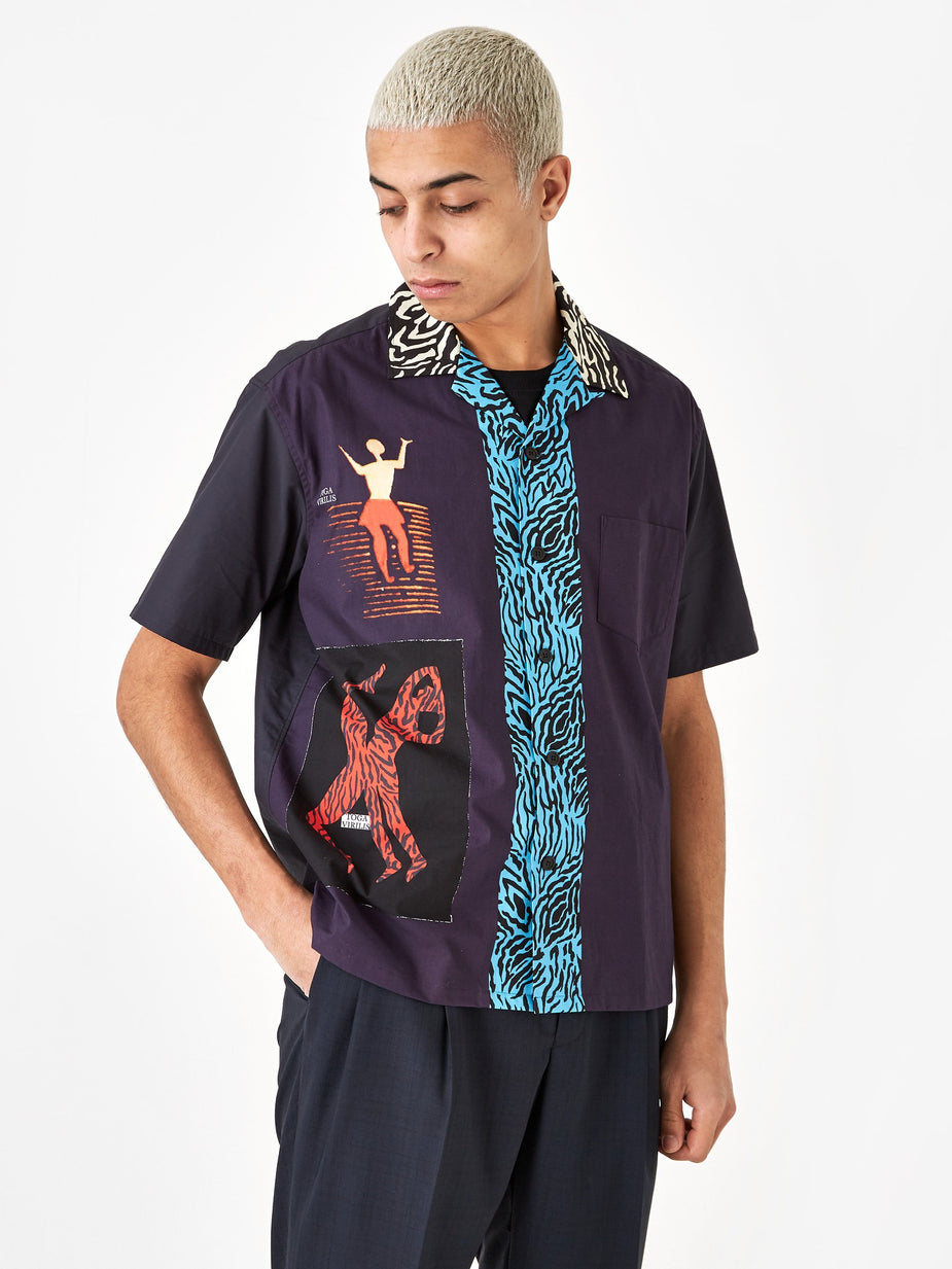 TOGA Virilis TOGA VIRILIS Cotton Print Shirt - Navy - Blue