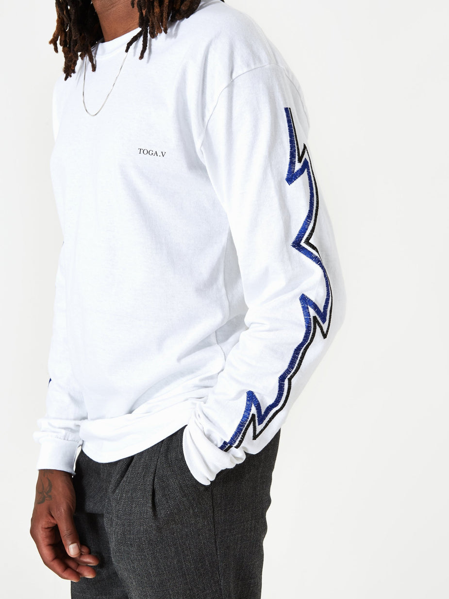 TOGA Virilis TOGA VIRILIS Embroidery Longsleeve T-Shirt - White - White