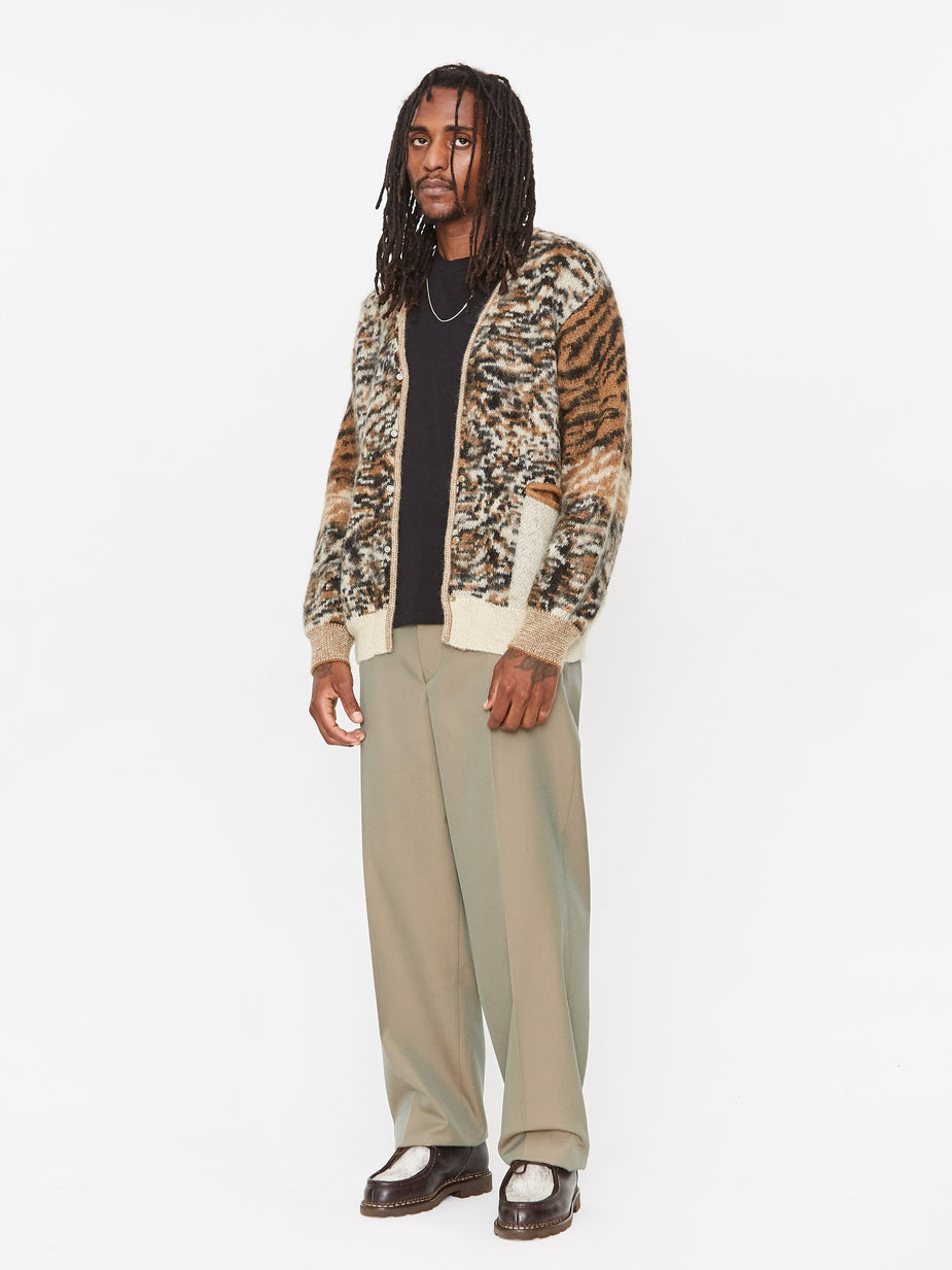 TOGA Virilis TOGA Virilis Mohair Jacquard Knit Cardigan - Camel - Neutrals