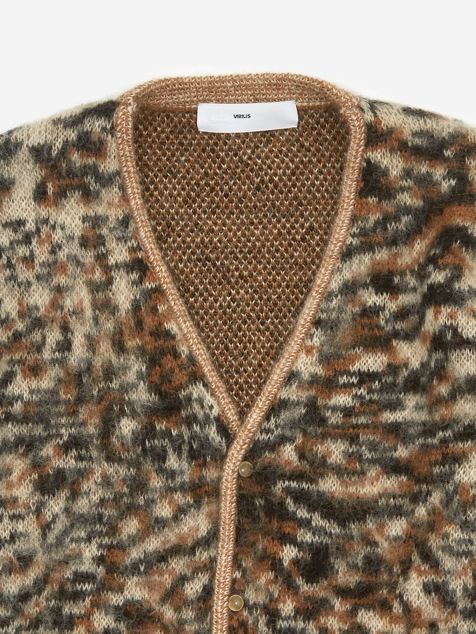 TOGA Virilis TOGA Virilis Mohair Jacquard Knit Cardigan - Camel - Neutrals