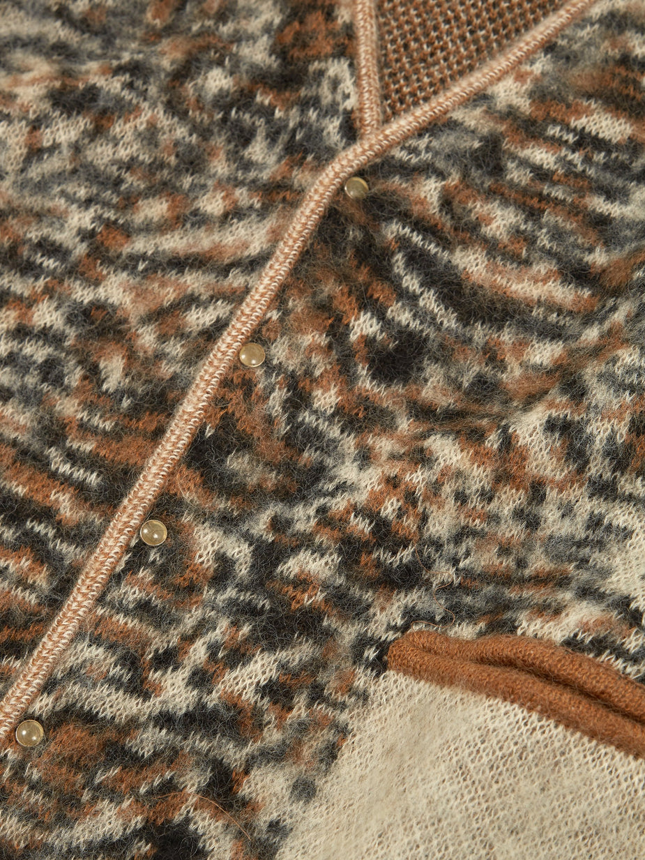 TOGA Virilis TOGA Virilis Mohair Jacquard Knit Cardigan - Camel - Neutrals